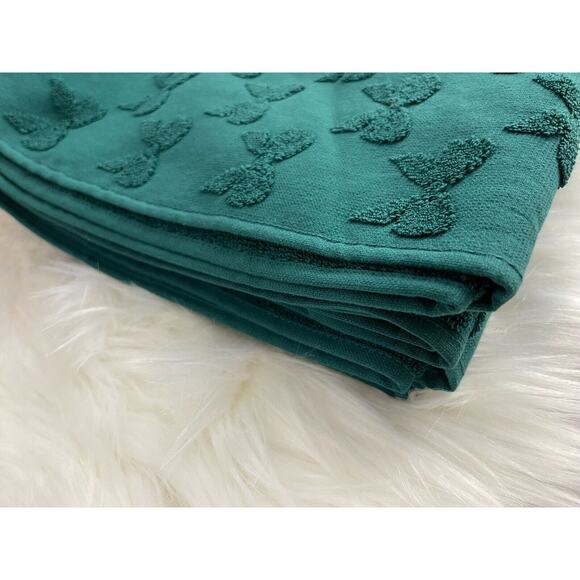 Bella Lux Hand & Bath Towels Set Christmas Collection Green Bows Set of 4 - Picture 7 of 8